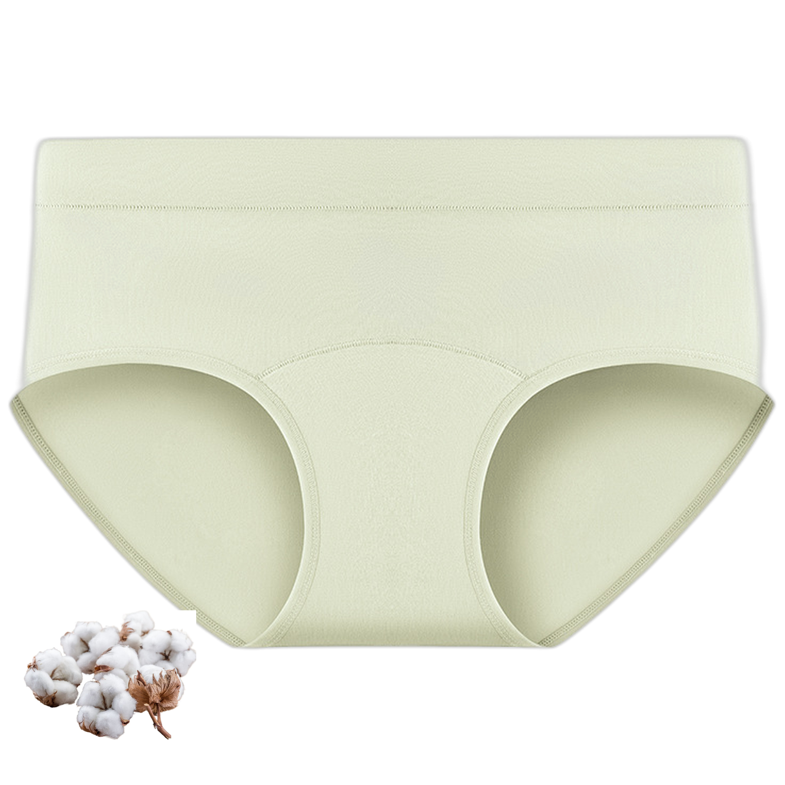 Women's Cotton Brief Underwear 2 pack Mid Waist Invisible Fit Breathable Solid Panties for Daily Wear