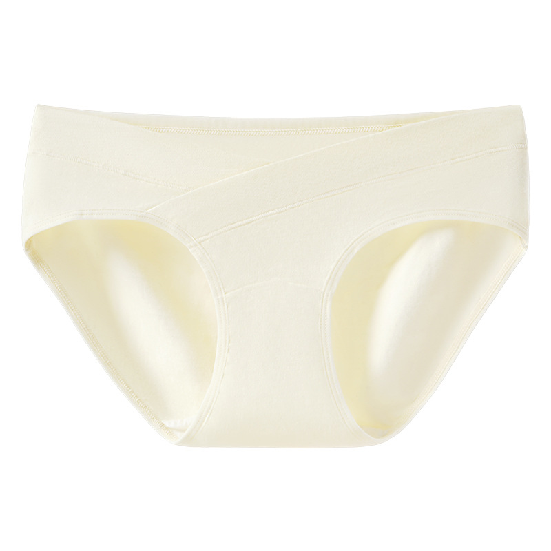 Maternity Cotton Bikini Underwear, Low Rise V-Cross Belly Support Briefs, Lightweight Everyday Pregnancy Panties