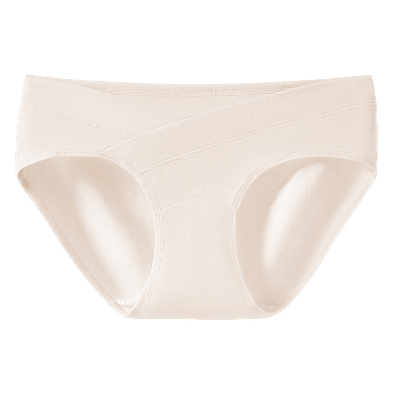 Maternity Cotton Bikini Underwear, Low Rise V-Cross Belly Support Briefs, Lightweight Everyday Pregnancy Panties