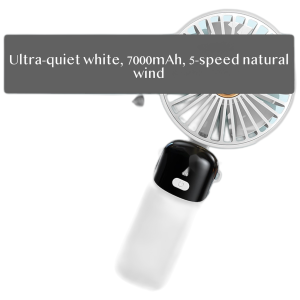 USB Rechargeable Handheld Fan, Foldable Mini Desk Fan with Display, Portable Cooling for Dorm Travel