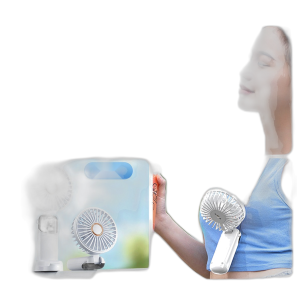 USB Rechargeable Foldable Handheld Fan with Digital Display, Portable Desk Fan for Dorm Office Travel