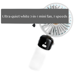 USB Handheld Mini Fan with Foldable Stand, Quiet Portable Rechargeable Desk Fan for Students Travel Use