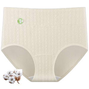 Women's 100% Cotton High Waisted Briefs 2 pack Tummy Smoothing Full Coverage Underwear for Plus Sizes