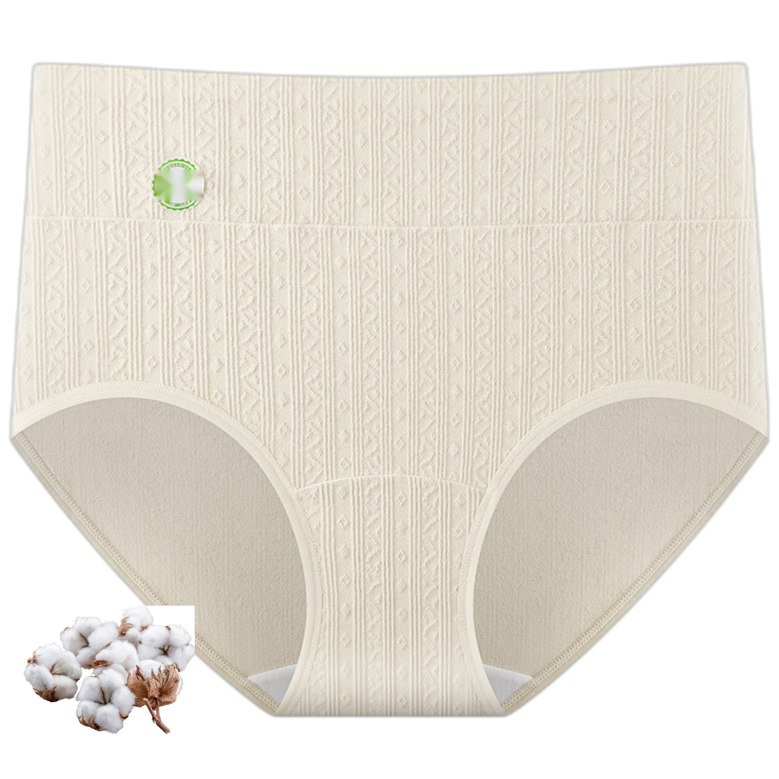 Women's 100% Cotton High Waisted Briefs 2 pack Tummy Smoothing Full Coverage Underwear for Plus Sizes