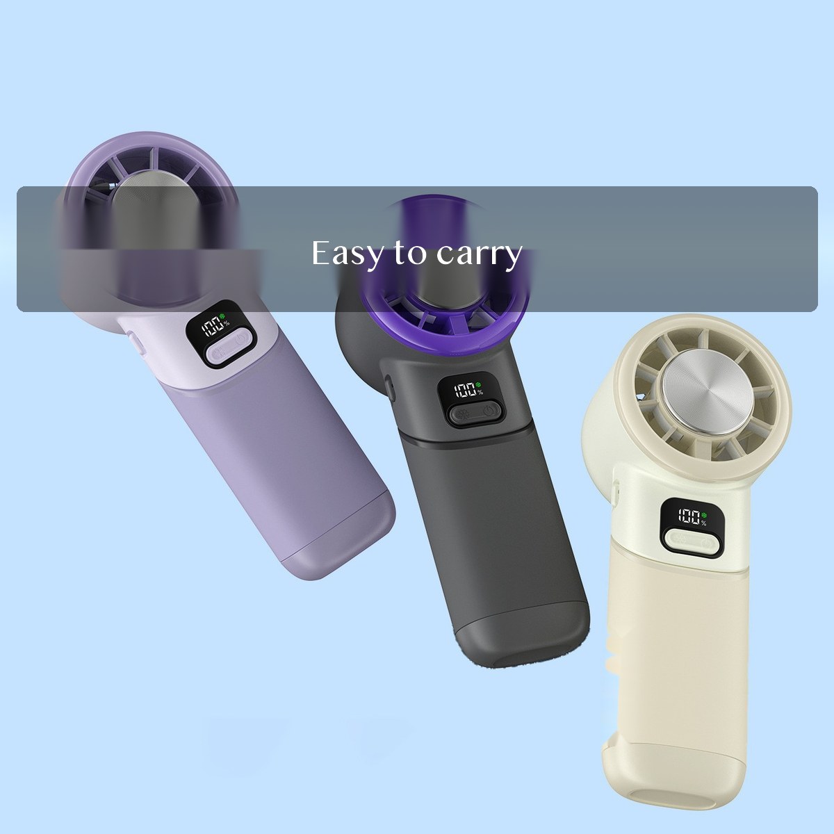 Portable Handheld Cooling Fan with Ice-Cool Touch Plate, Rechargeable Personal Fan for Travel Commute