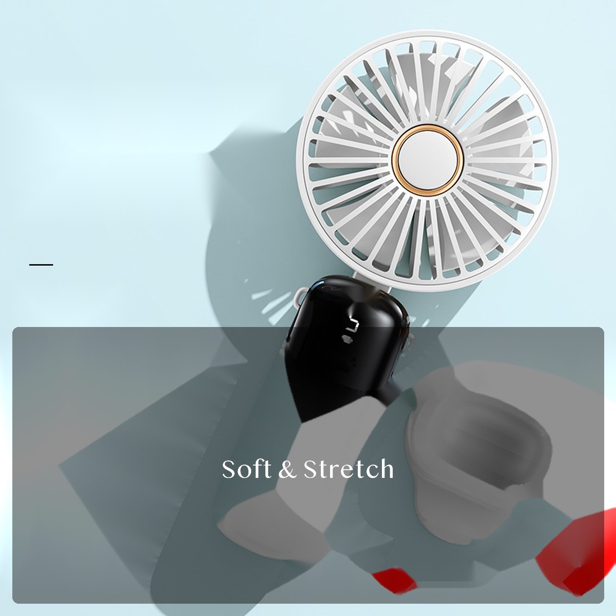 USB Mini Handheld Fan, Foldable Portable Desk Fan with Digital Display, Rechargeable for Travel Office