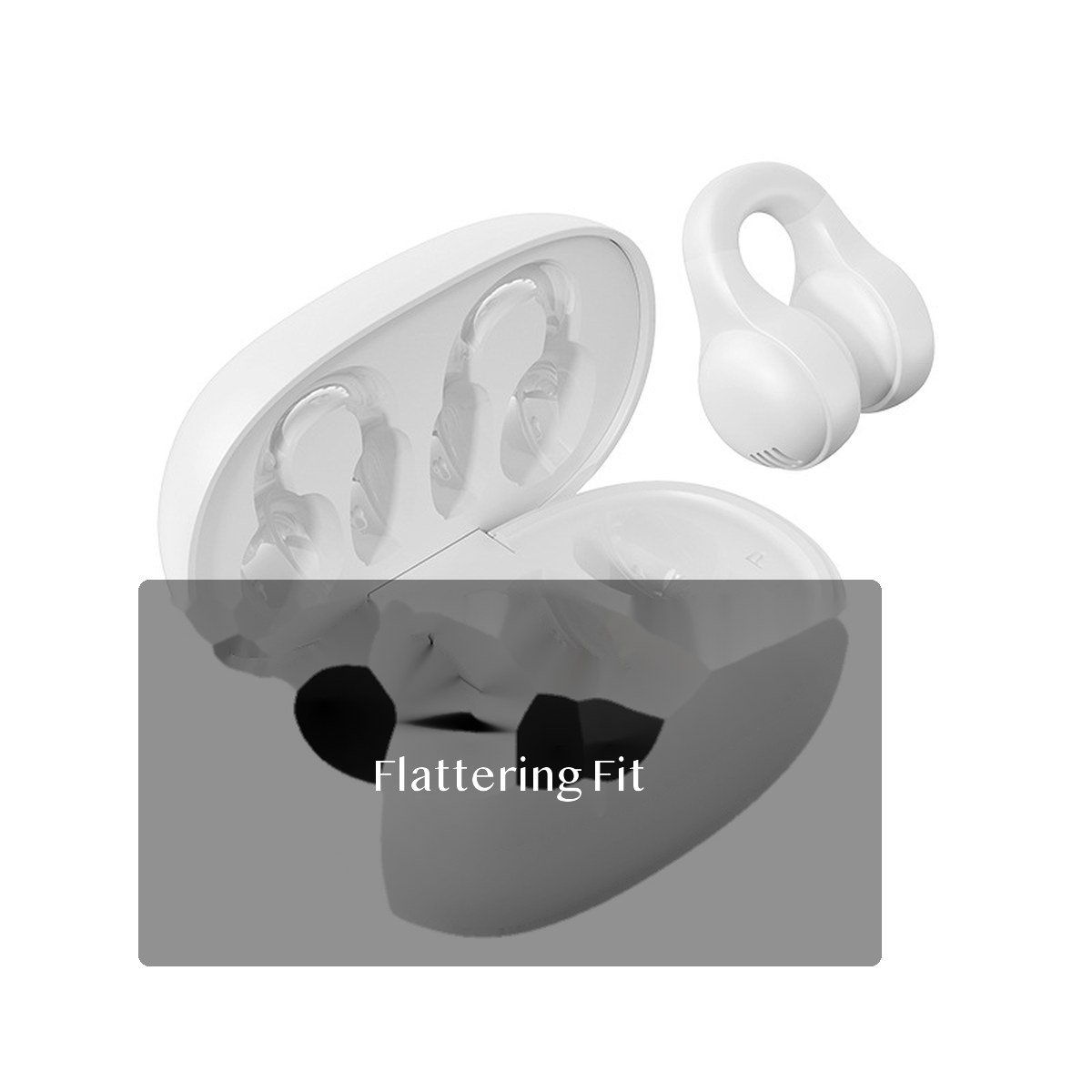 X51 Open Ear Bluetooth 5.4 Ear Clip Headphones with Noise Reduction, Display Case for Sports and Calls