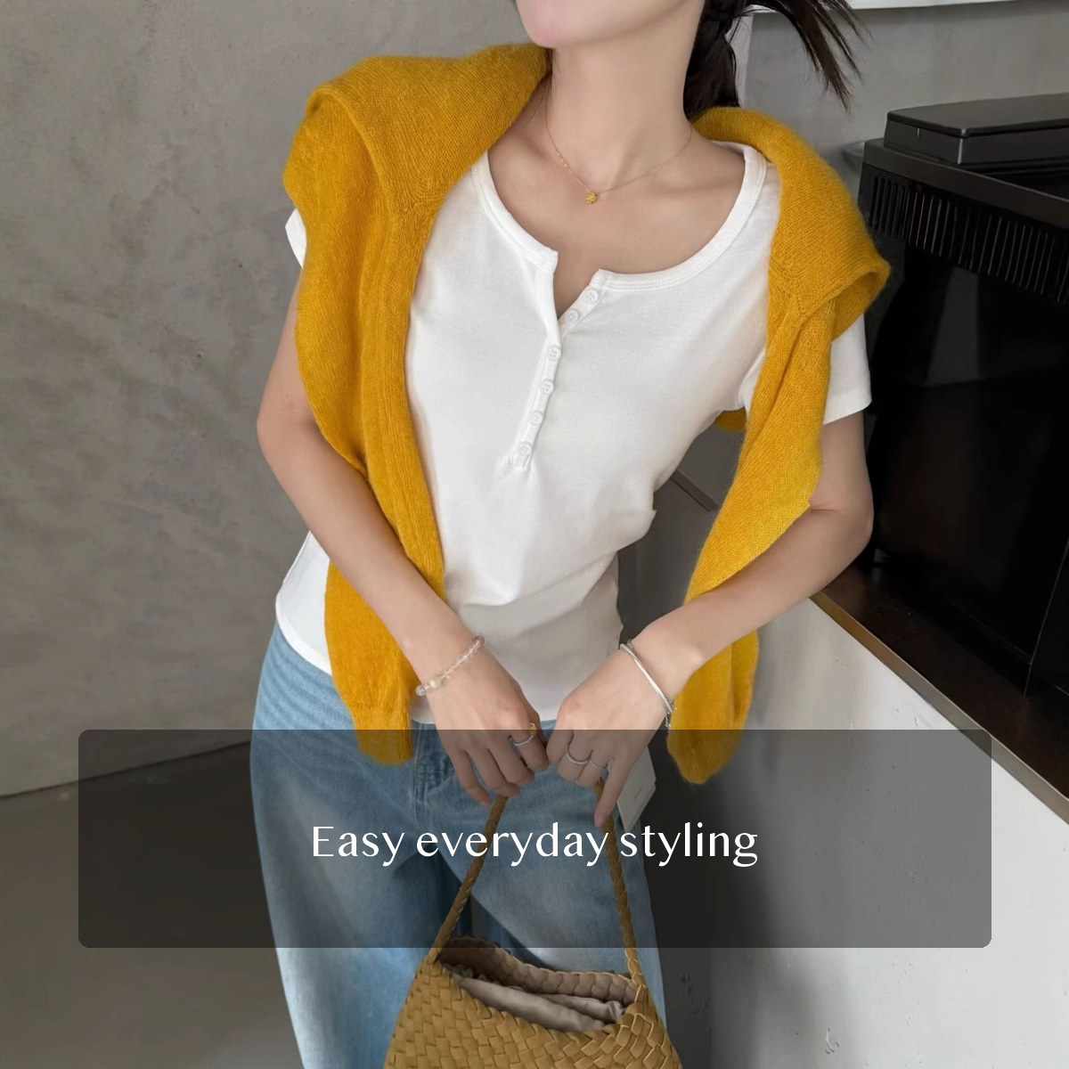 Cotton Blend Henley T Shirt for Women, Slim Fit Short Sleeve Button Front Solid Summer Casual Top, 2 pack
