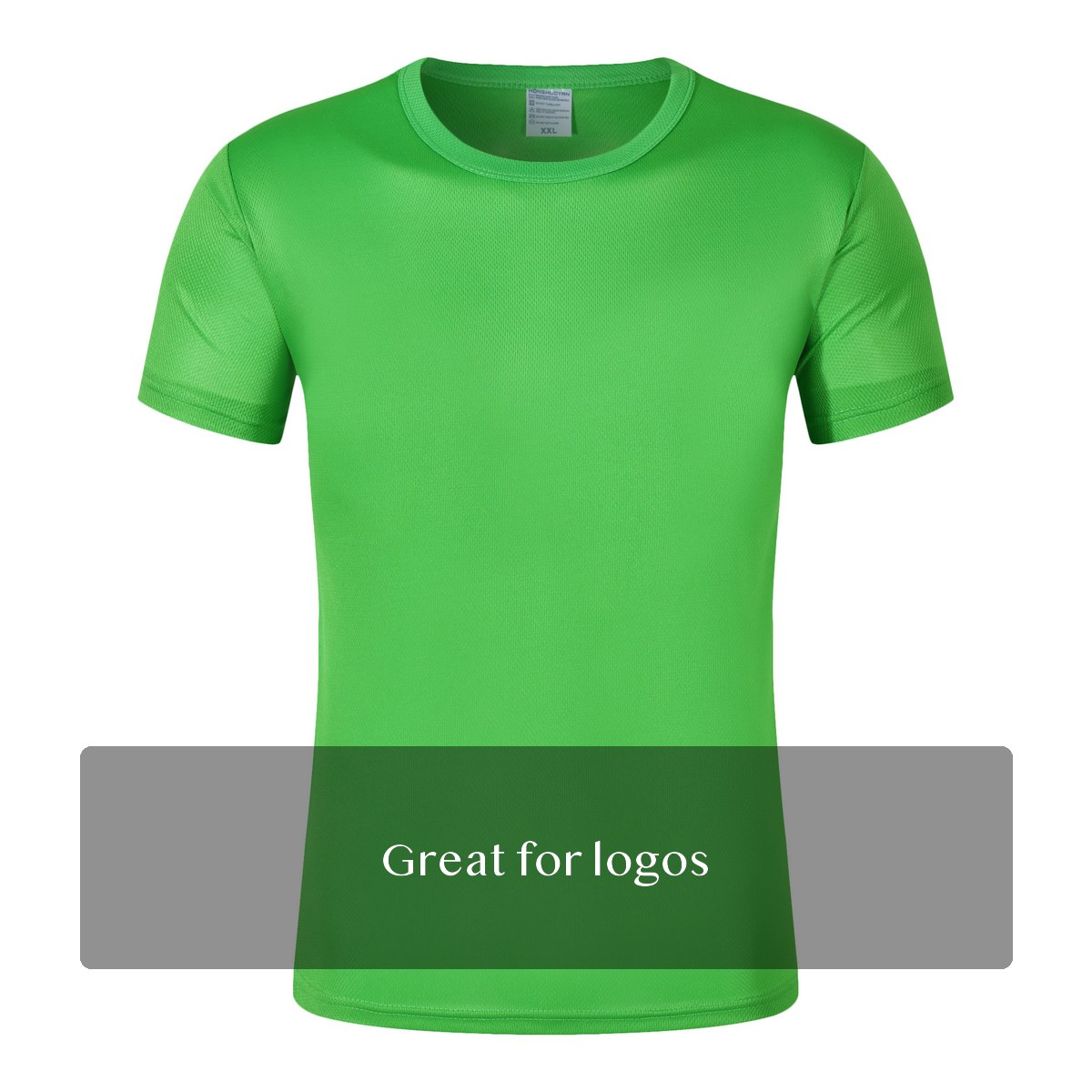 T Logo Ice Silk Nylon T Shirt Loose Fit Quick Dry Crewneck Tee for Summer Events, Teams, and Promo Wear