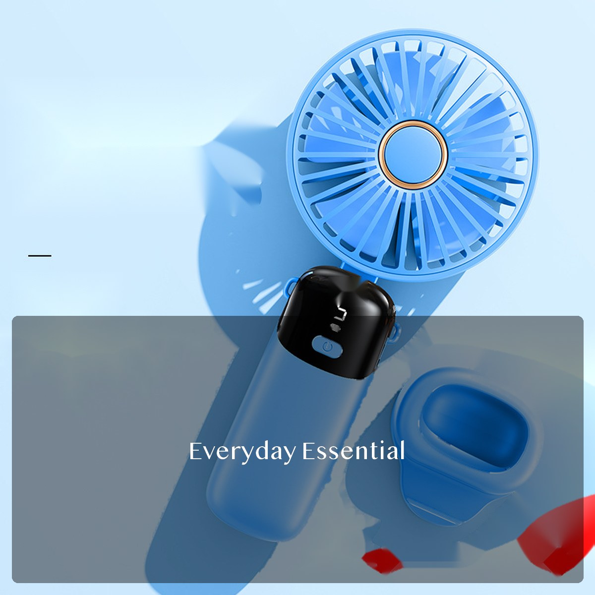 USB Mini Handheld Fan, Foldable Portable Desk Fan with Digital Display, Rechargeable for Travel Office