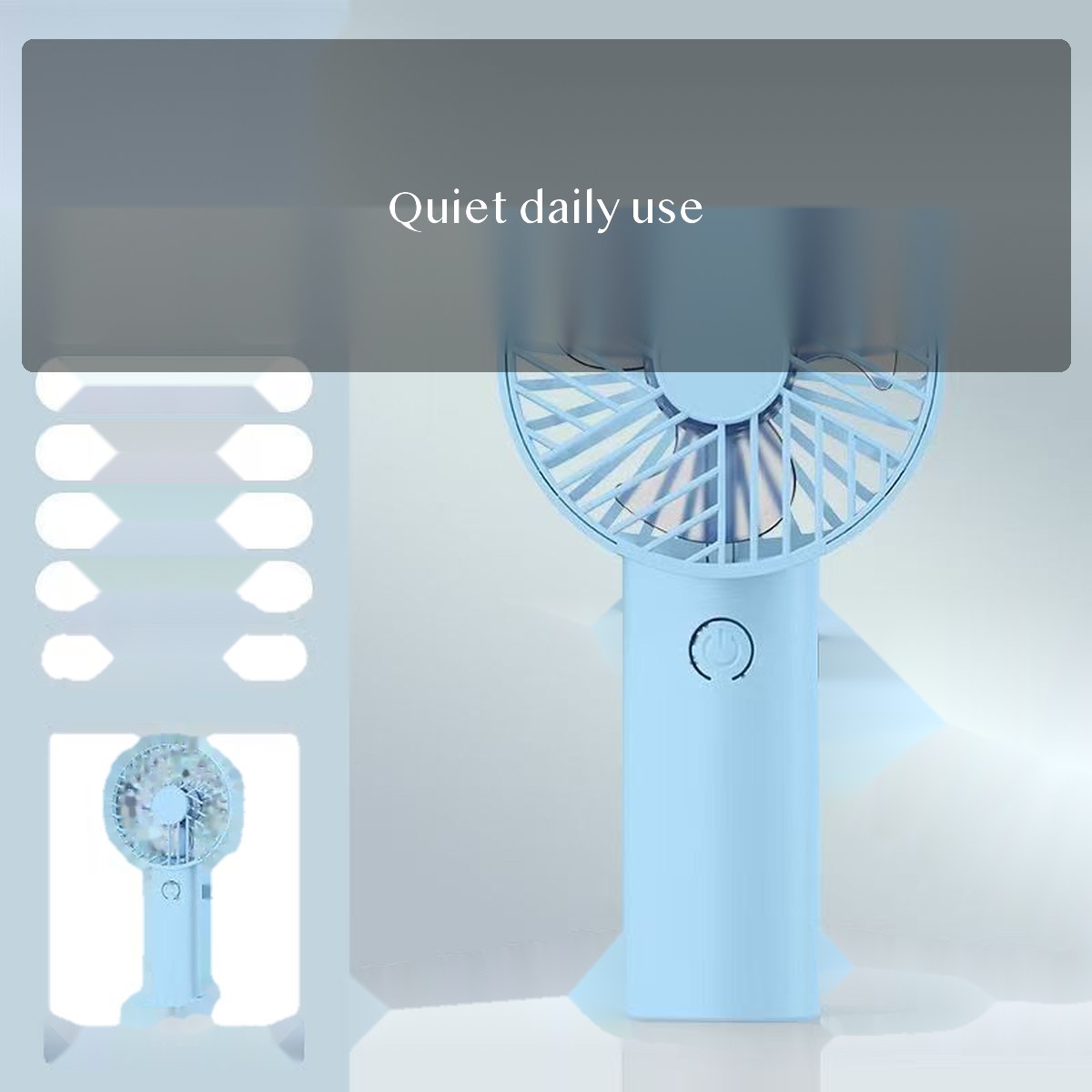 Handheld Cooling Fan, USB Rechargeable Mini Portable Desk Fan with 3 Speeds for Students, Travel and Office