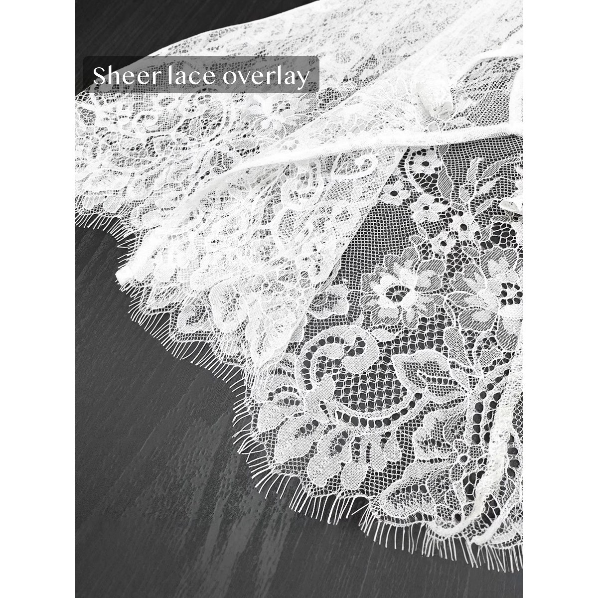 Ice Silk Lace Wrap Skirt Overlay for Women, Sheer Tie-Side Mini Layering Piece for Festivals, Photos, Spring