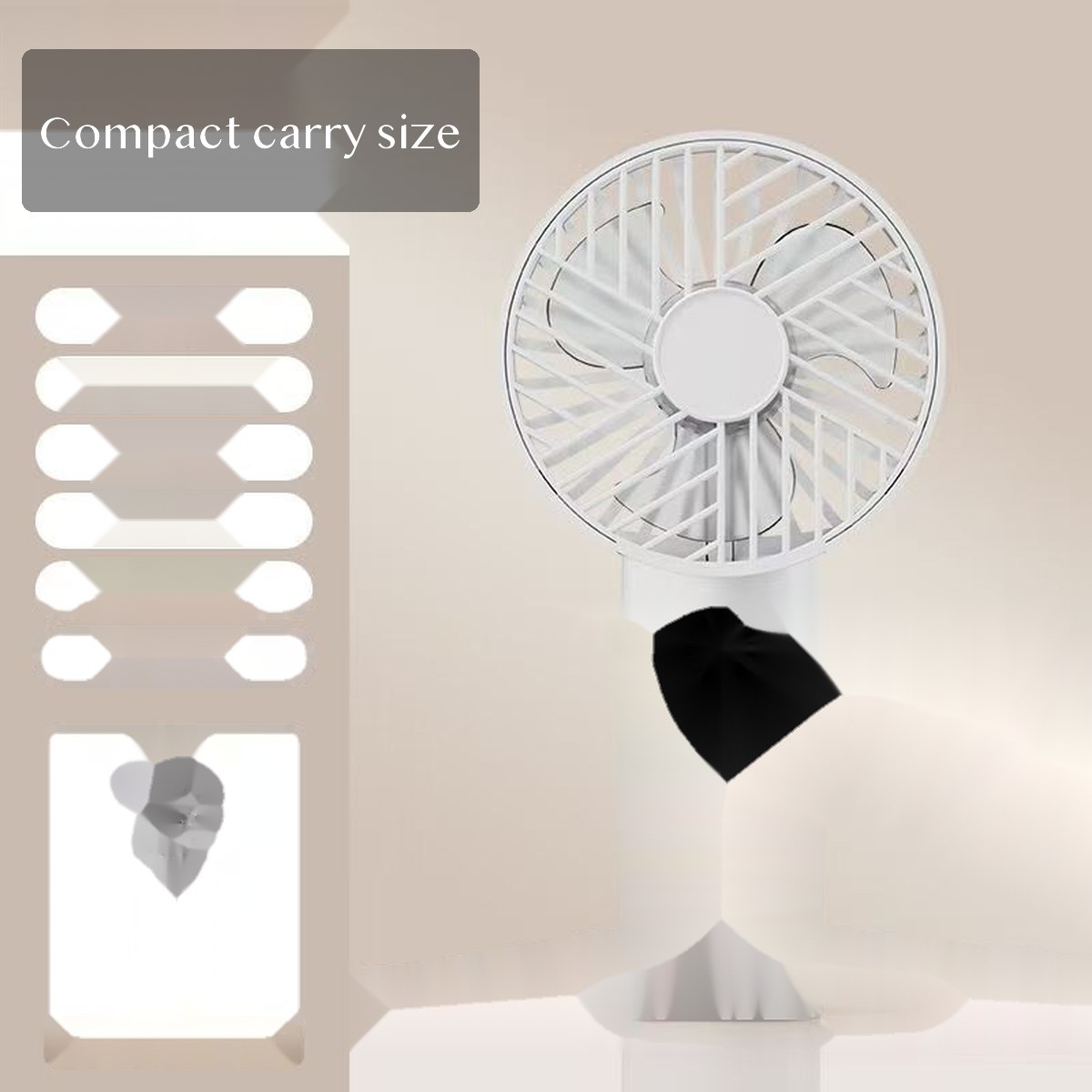 Handheld Cooling Fan, USB Rechargeable Mini Portable Desk Fan with 3 Speeds for Students, Travel and Office