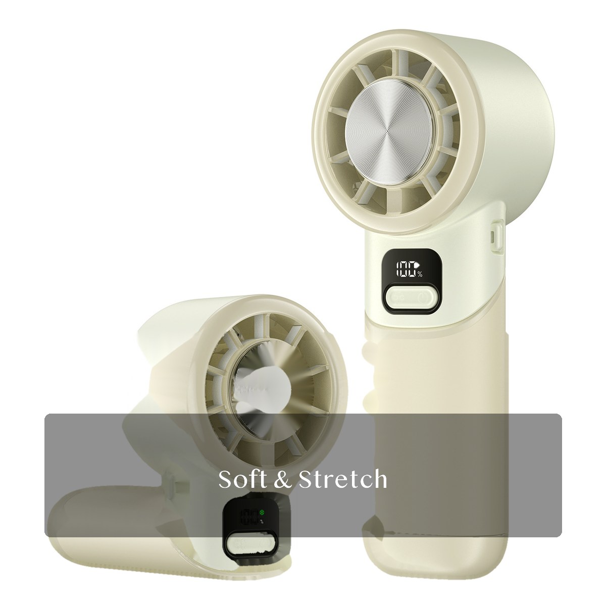 Portable Handheld Cooling Fan with Ice-Cool Touch Plate, Rechargeable Personal Fan for Travel Commute