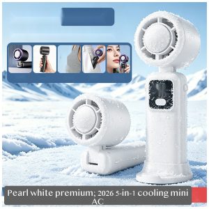 USB Handheld Fan with Digital Display, Foldable Portable Cooling Fan for Outdoor Travel, Commute, Desk Use