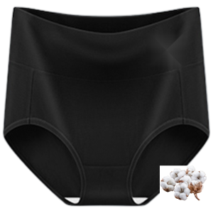 Women's Cotton High Waist Brief Panties 2 pack Full Coverage Tummy Smoothing Underwear for Everyday Wear