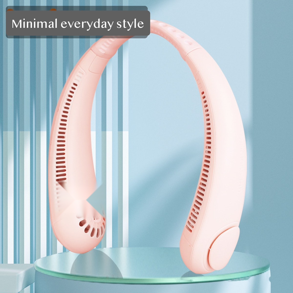USB 360 Neck Fan, Foldable Bladeless Wearable Fan with Adjustable Silicone Band for Travel Commute