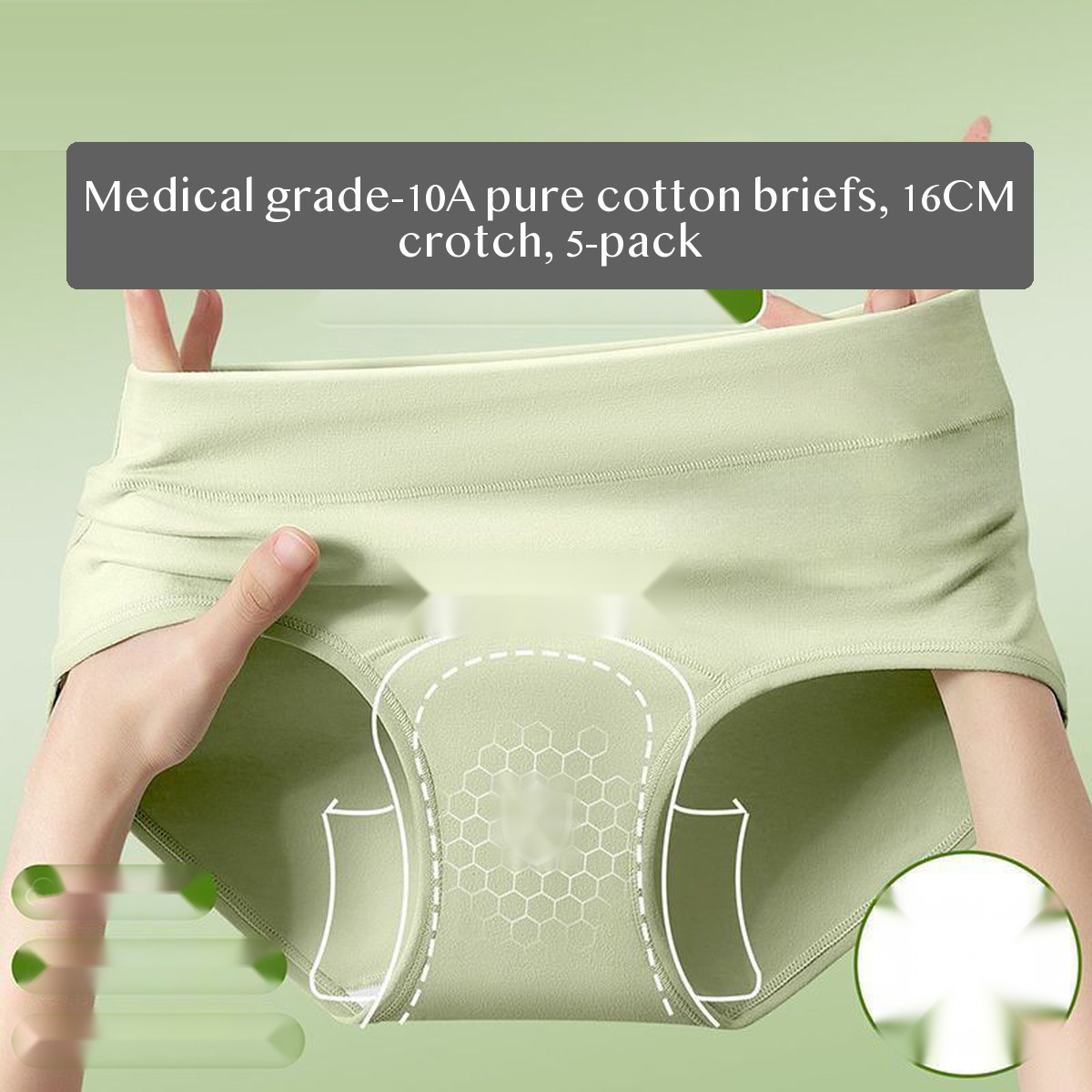 Women's Cotton Brief Underwear 2 pack Mid Waist Invisible Fit Breathable Solid Panties for Daily Wear