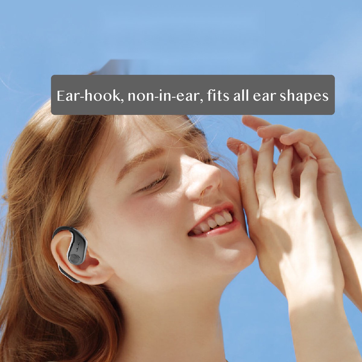 V800 Bluetooth Earbuds with Charging Case, Open-Ear Hook Fit, Deep Bass Calls, for Android Gaming and Daily Use
