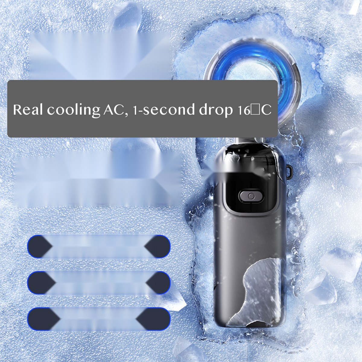 Handheld USB Cooling Fan with Ice-Cool Plate, 100-Speed Mini Portable Fan for Outdoor Travel and Desk Use