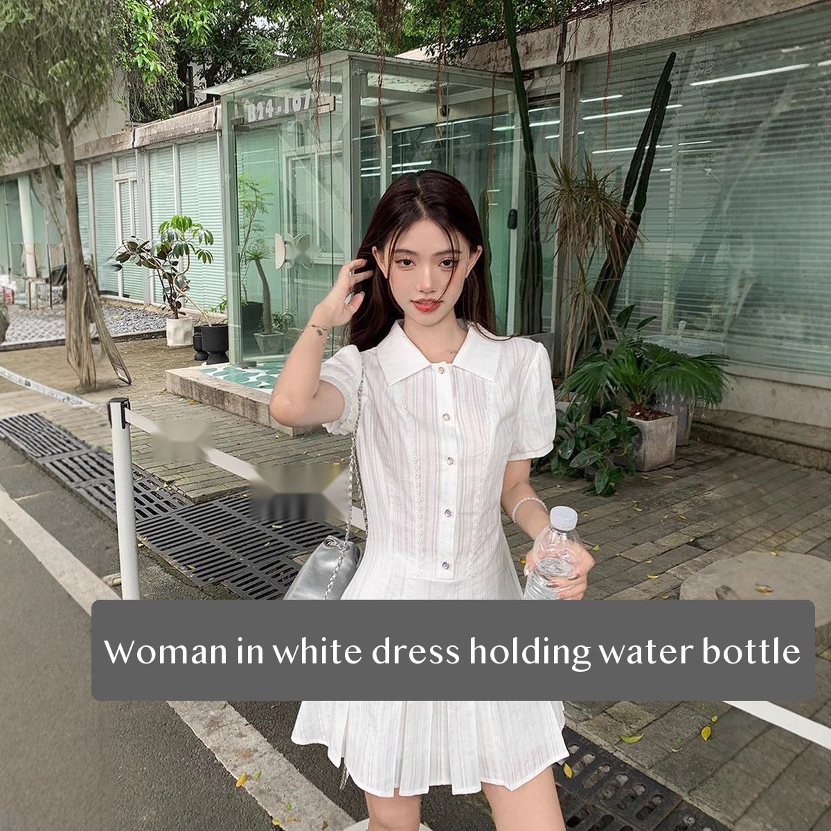 Ice Silk A-Line Polo Collar Mini Dress for Women, High Waist Flattering Summer Outfit for Going Out