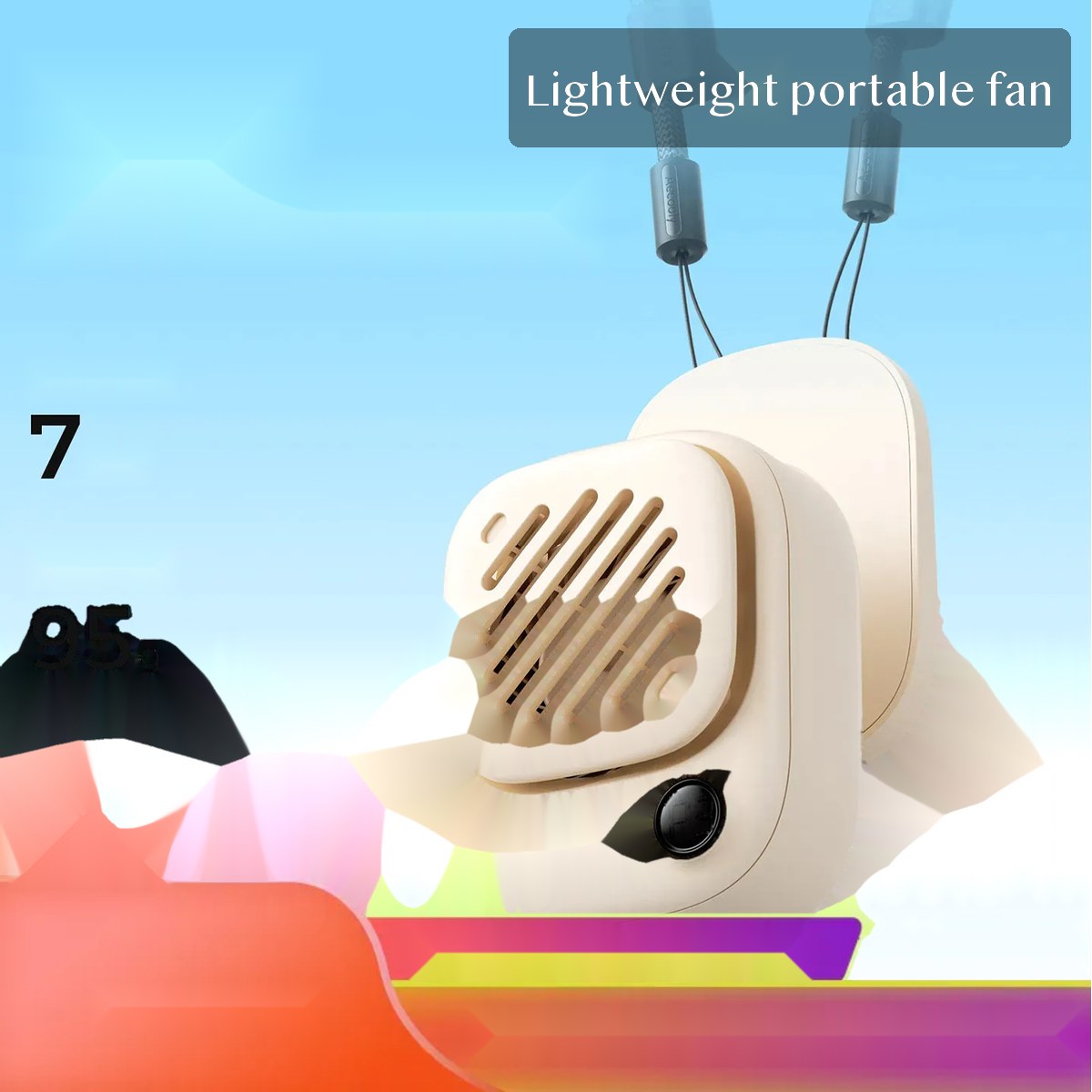 Mini Magnetic Neck Fan, Rechargeable Handheld Personal Fan with Digital Display for Office Desk Dorm Use