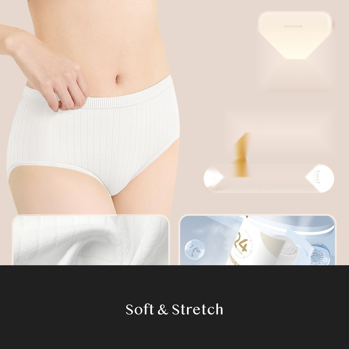 Women's Cotton Disposable Briefs 2 pack Travel Underwear, Triangle Fit for Trips, Hotels, Postpartum Use