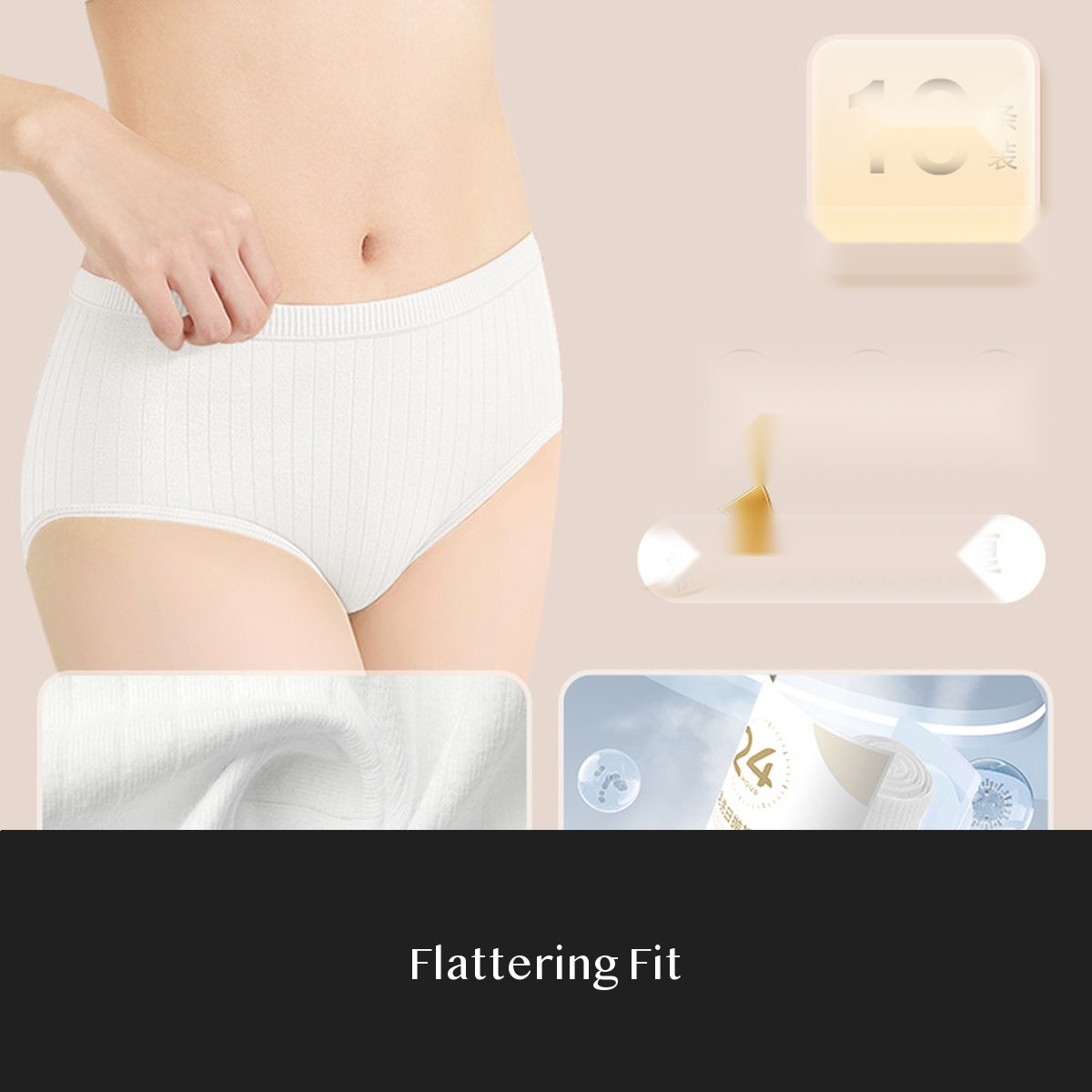 Women's Cotton Disposable Briefs 2 pack Travel Underwear, Triangle Fit for Trips, Hotels, Postpartum Use