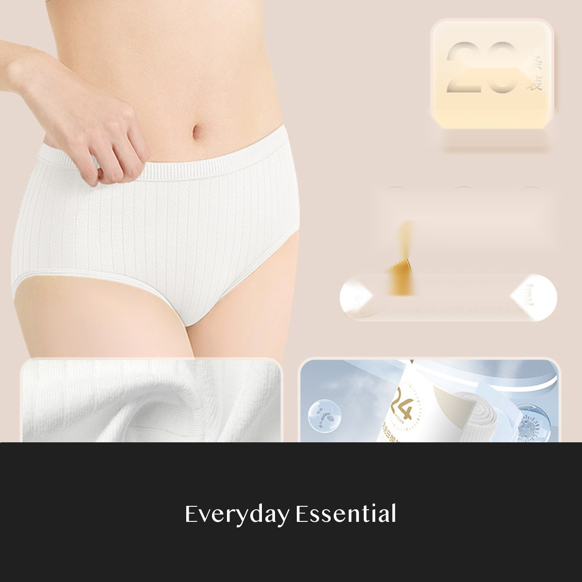 Women's Cotton Disposable Briefs 2 pack Travel Underwear, Triangle Fit for Trips, Hotels, Postpartum Use