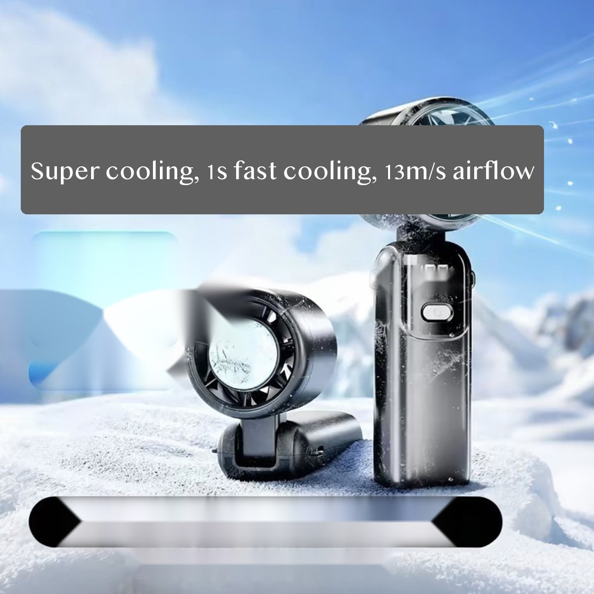 K801 USB handheld fan, foldable ABS neck fan with cooling airflow and stepless speed control for travel