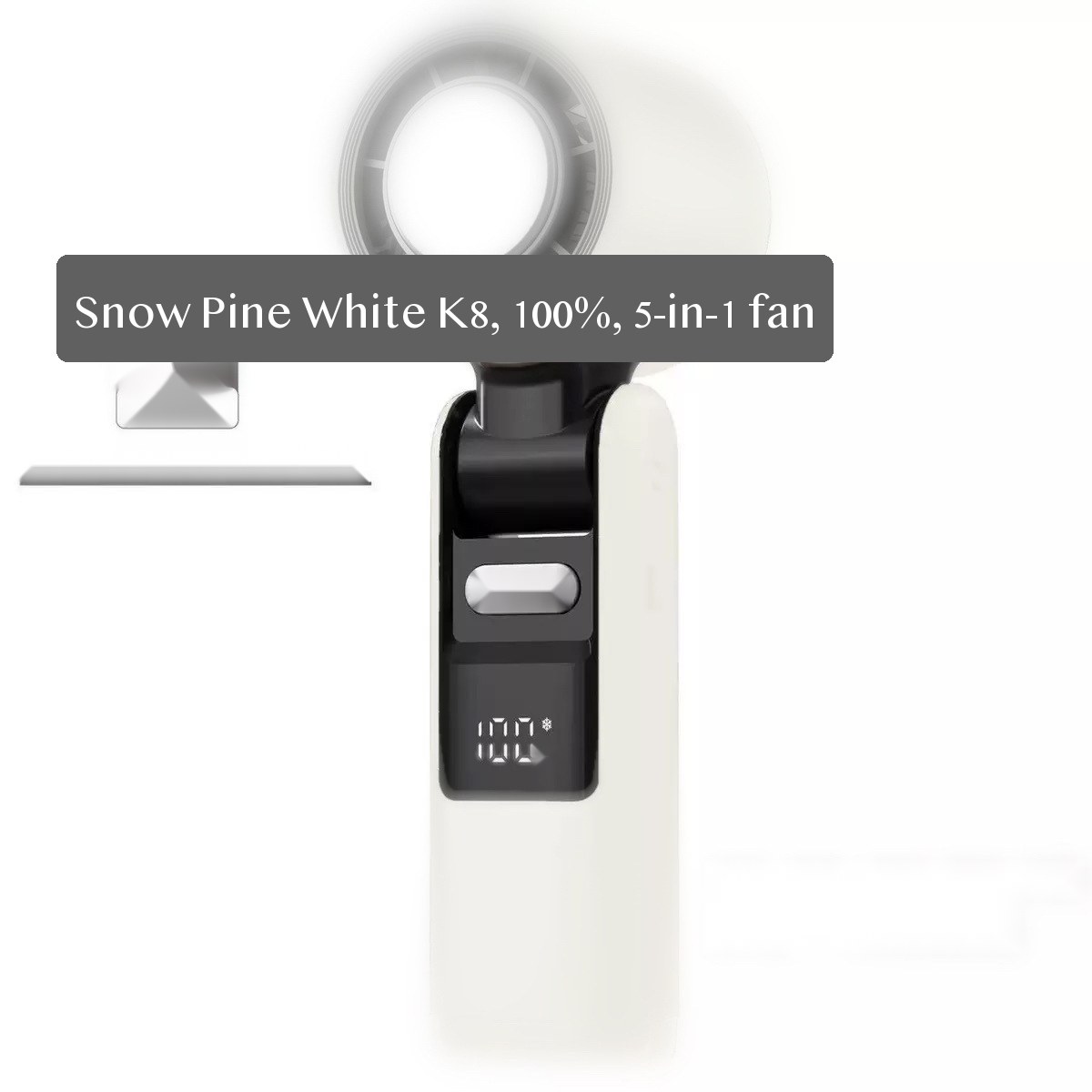 K801 USB handheld fan, foldable ABS neck fan with cooling airflow and stepless speed control for travel