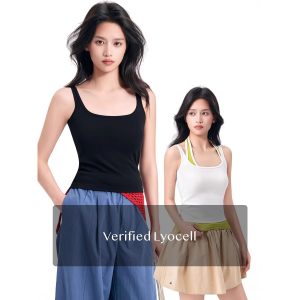 Lyocell Women's Camisole, Sling-Style Sling Top for Inner or Outer Layering, Gray Black White MatchaGreen, Sizes XXS-XS