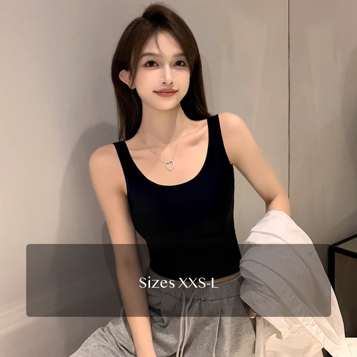95% 及以上, 30% 以下, Spandex Women's Camisole, Sling-Style Sling Top for Everyday Layering, BlackUnpadded WhiteUnpadded