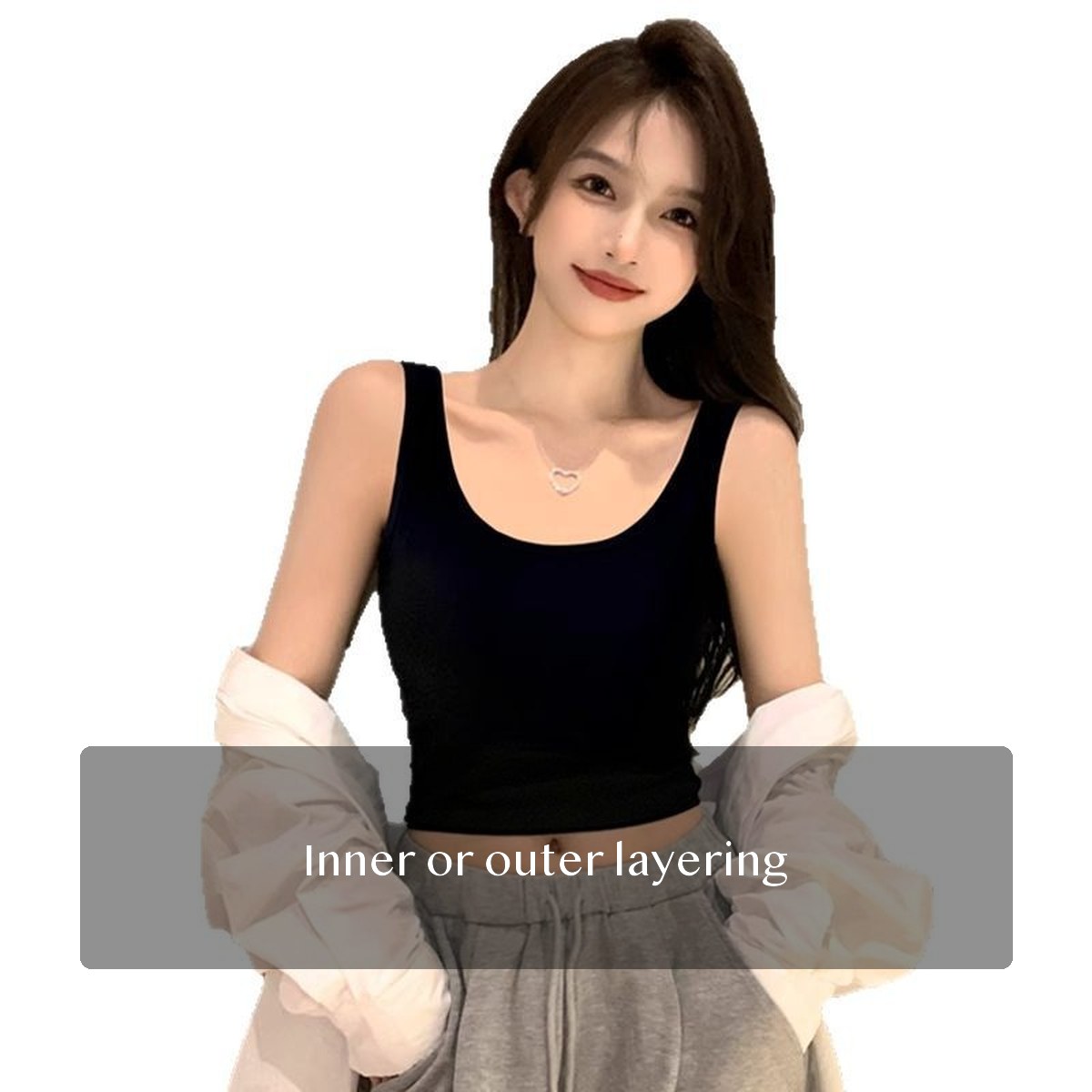 95% 及以上, 30% 以下, Spandex Women's Camisole, Sling-Style Sling Top for Everyday Layering, BlackUnpadded WhiteUnpadded