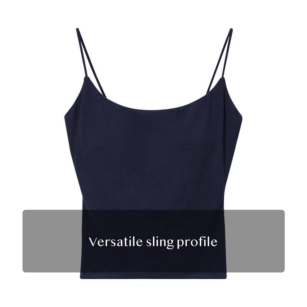 Viscose, Cotton, Spandex Women's Camisole, Sling-Style Sling Top for Everyday Layering, Navy AquaBlue CocoaBrown
